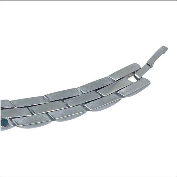 Mens Stamped .925 “Sterling” Silver Chain Link Bracelet Beautiful Substantial We - Picture 4 of 11
